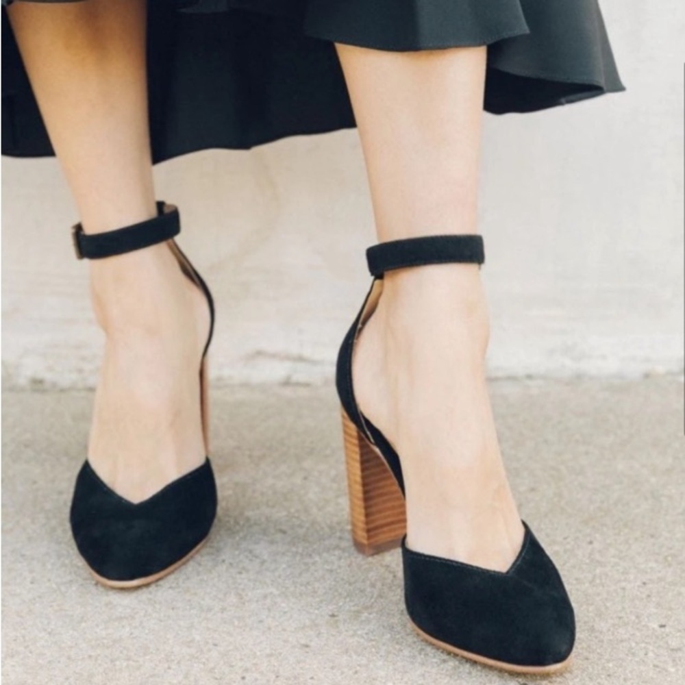 Anthropologie Soludos Collette Heels Leather Velvet Sz 7.5 Night Out Party Prom - Picture 2 of 16